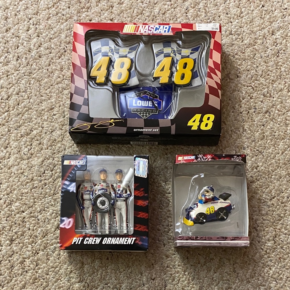 3 NASCAR Christmas/Holiday Jimmie Johnson ornaments
